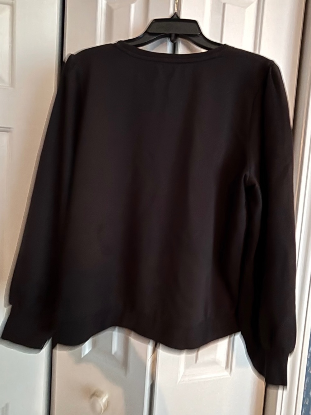 J.Crew Black Jeweled Shoulder Sweatshirt XL Embellished Pullover - Picture 6 of 8